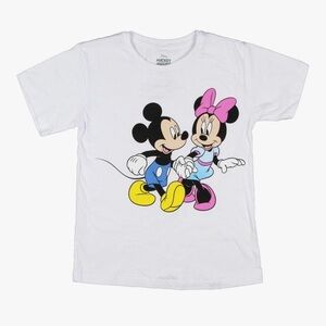 Disney Girls Graphic Mickey & Minnie Mouse T-Shirt White Size XL 14/16 NWOT